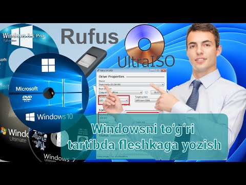 ULTRA ISO va Rufuz orqali Feleshkaga Windows yozish