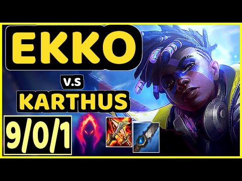 KREOX (EKKO) vs KARTHUS - 9/0/1 KDA JUNGLE GAMEPLAY - EUW Ranked MASTER
