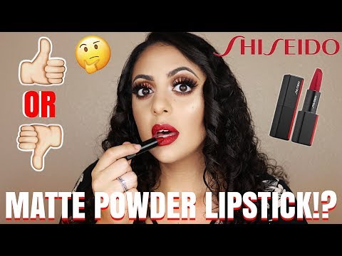 SHISEIDO MODERN MATTE POWDER LIPSTICK REVIEW AND WEAR TEST !