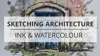 How to Sketch Buildings in Pen & Watercolour - Sketch 3 of 7: Old Doorway
