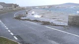 Orkney's Weyland Bay on a wild day