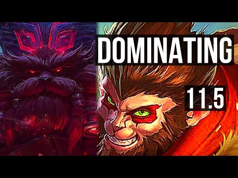 ORNN vs WUKONG (TOP) | 800+ games, 8/3/13, 1.1M mastery, Dominating | NA Diamond | v11.5