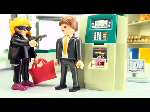 Playmobil Bank with safe and ATM machine 5177 - Thief bank robbery Playmobil toys