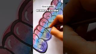 Bubble Art ✨  Easiest way to write Bubble Letters  #shorts #art #calligraphy #tutorial #lettering