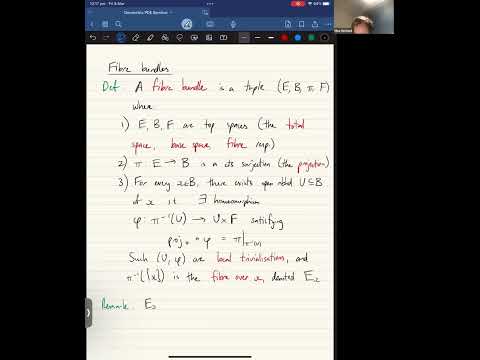 Max Orchard: Fibre Bundles, Principal G-Bundles