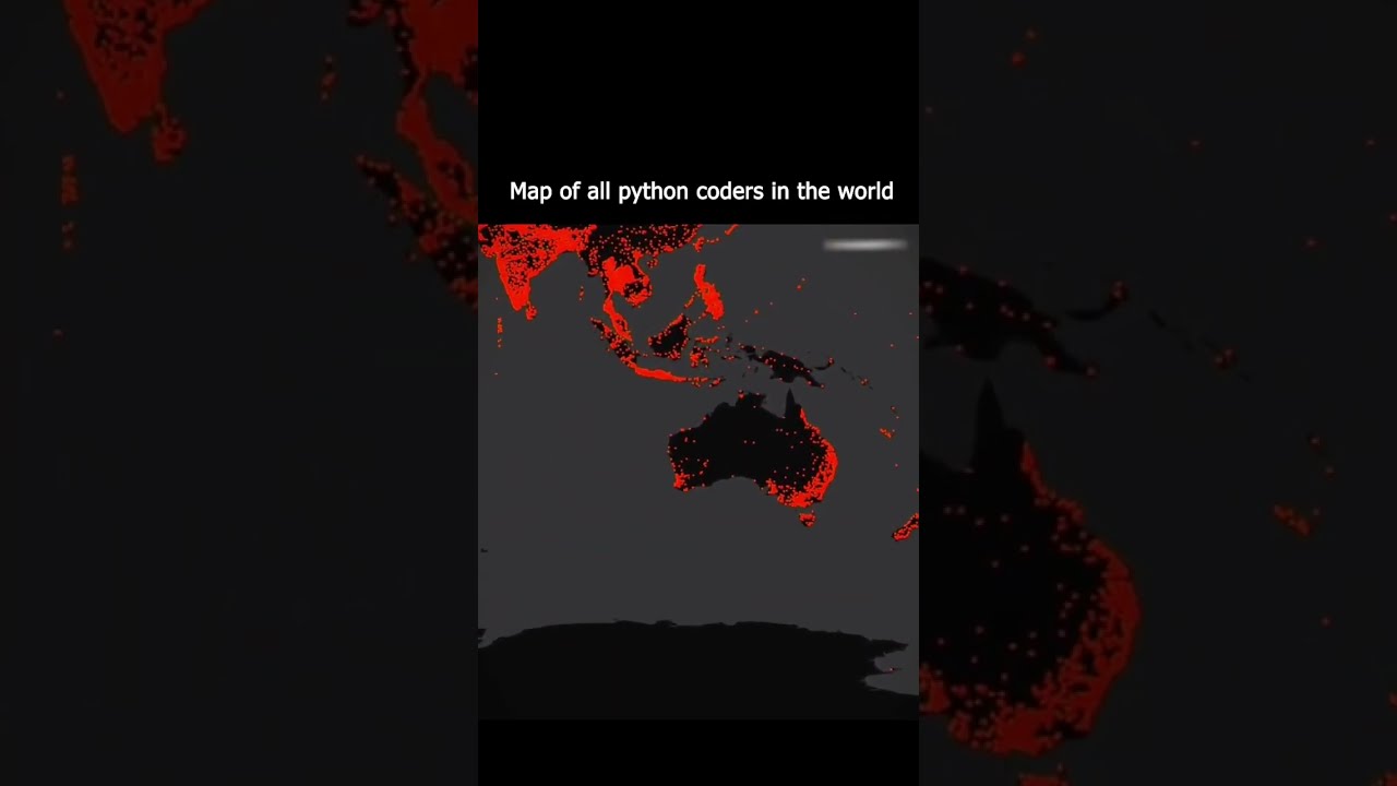 Map of Python Coders in the World! 😆 | #python #coding #programming #viralvideo  #funny #memes