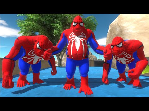 TRIO SPIDERMAN GORO DEATH RUN - ANIMAL REVOLT BATTLE SIMULATOR || dino toys eps4
