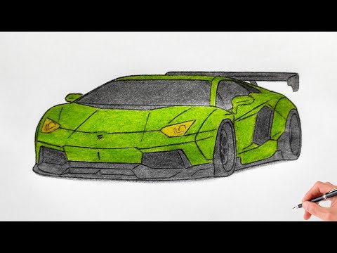 How to draw a LAMBORGHINI AVENTADOR LP700 / drawing 3d car / coloring lambo 2012 liberty walk #2