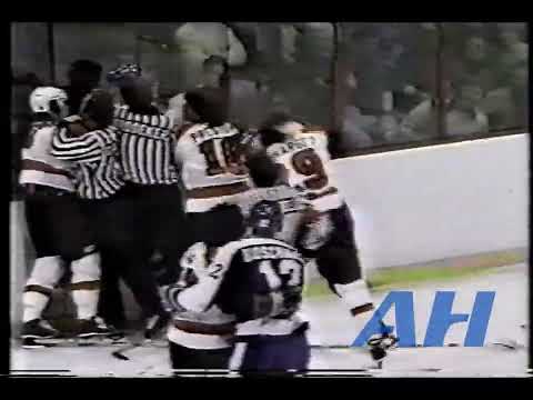 NHL Oct. 12, 1980 Philadelphia Flyers v Toronto Maple Leafs (melee) (HL) Jack McIlhargey v John Ande