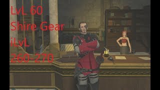 final fantasy 14 LvL 60/ iLvL 260-270 shire gear where to buy and upgrade!