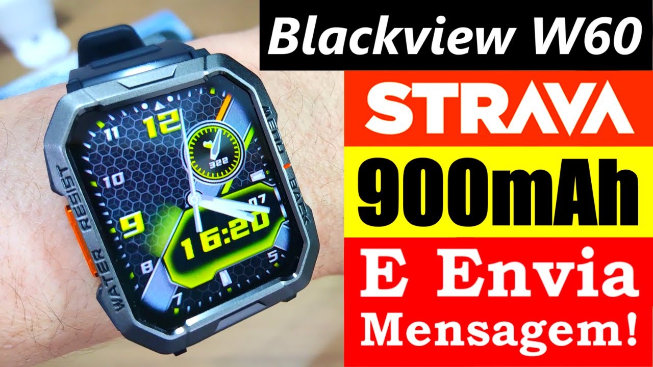 Miniatura da avaliação em vídeo de Smartwatch Blackview 1.91 polegadas com Chamadas Bluetooth