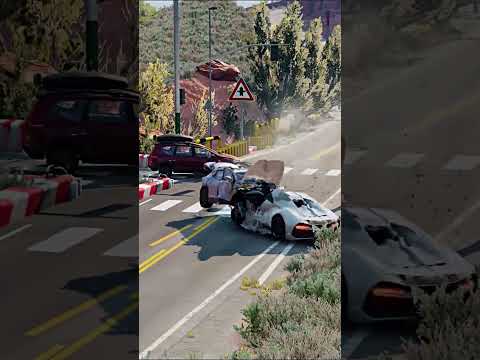 Realistic Highway Car Crashes #182