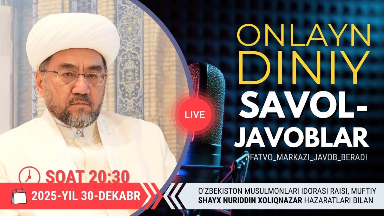 ONLAYN DINIY SAVOL-JAVOBLAR 23-SON 30.12.2025