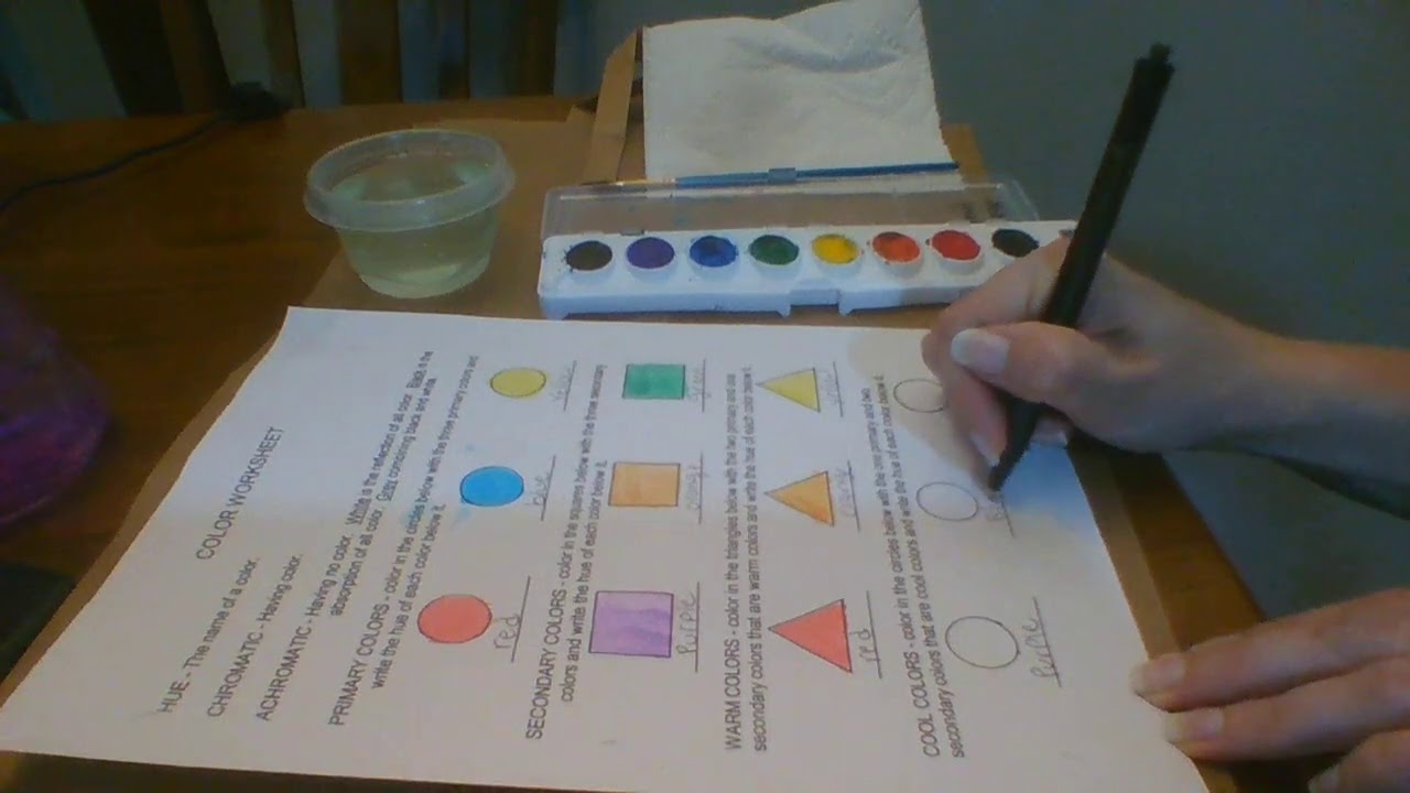 Color Wheel Worksheet Part 1
