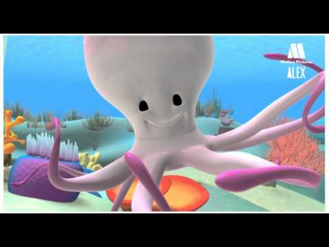 Octopus, Cartoon to learn about sea animals - Alex in the sea