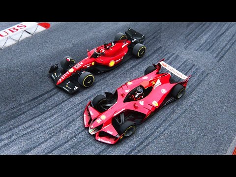 Ferrari F1 2022 F1-75 vs Ferrari F1 2025 Concept at Monaco GP