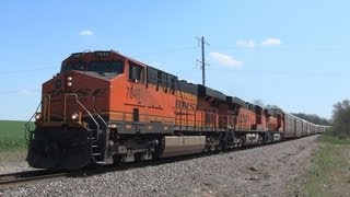 preview picture of video 'BNSF 7845 West, with Extra Horn on 5-1-2013'
