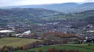Newtown Powys,Mid,Wales UK from the hills