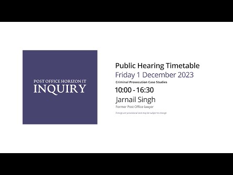Jarnail Singh - Day 93 PM (01 December 2023) - Post Office Horizon IT Inquiry