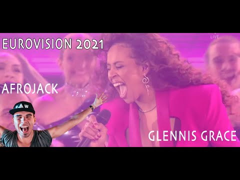 Glennis Grace (with Blue eyes) & Afrojack performing Titanium during Eurovision Song Contest 2021