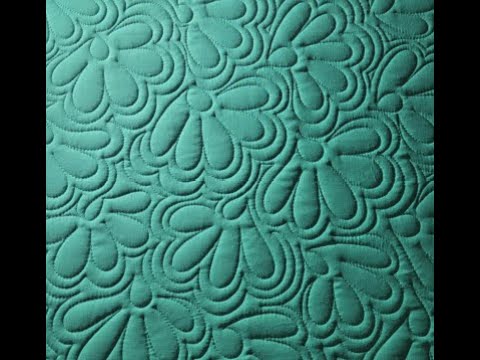 Layered Daisies Free Motion Longarm quilting echo design super cute flowers by Adria Good