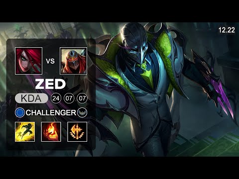 Zed vs Katarina Mid - EUW Grandmaster - Patch 12.22 Season 12