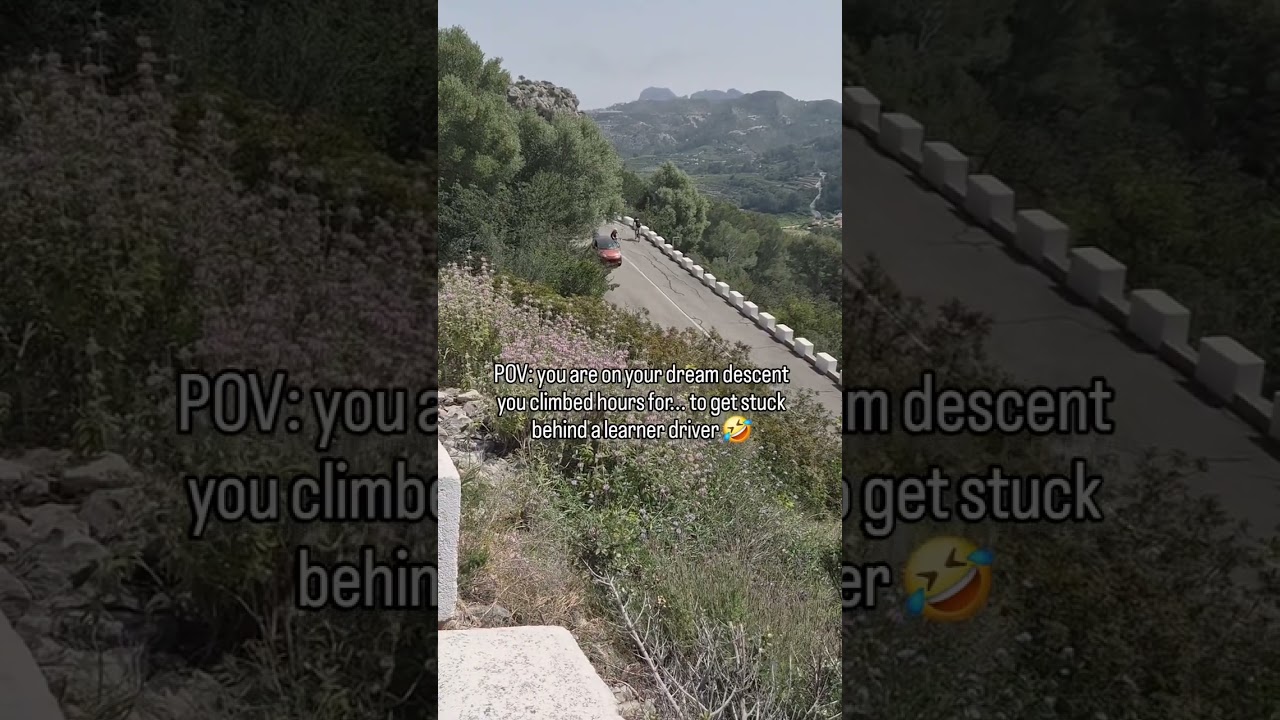 ..and you can't even over take as the hair pin bends don't allow 🙈#cyclistdilemma #cyclingdescent