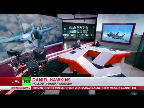 4 Russian Warships launches into Syria cruise missiles hitting Islamic State targets Breaking News Video