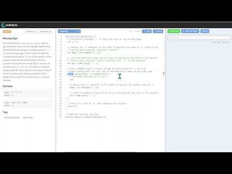 Missing Digit Interview Assessment Coderbyte Code Challenge Solution Source Code Answers