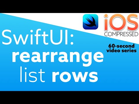 SwiftUI: How to Rearrange List Rows, 2 Steps, 60 seconds | iOS thumbnail