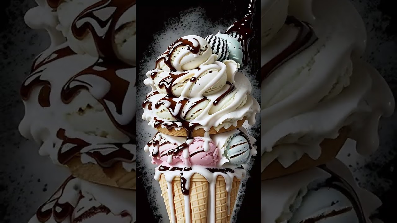 Free Stock Videos - AI animation - an ice cream melting