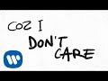 Ed Sheeran & Justin Bieber - I Don't Care [Official Lyric Video]