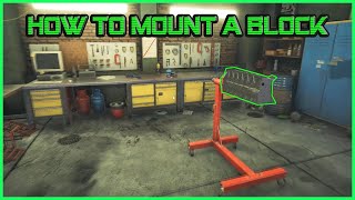 How to mount a block on to the engine stand : Car mechanic Simulator 2018