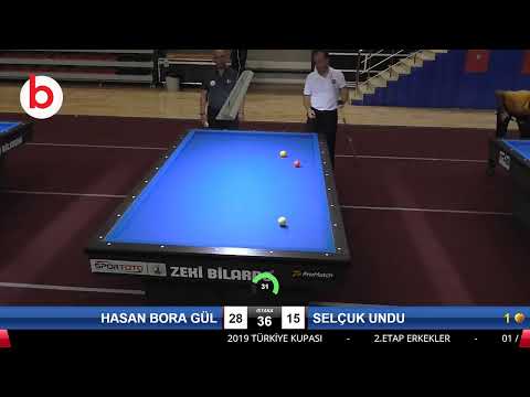 HASAN BORA GÜL & SELÇUK UNDU Bilardo Maçı - 2019 TÜRKİYE KUPASI 2.ETAP ERKEKLER-6.ÖN ELEME