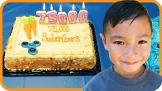 FIDGET SPINNER 75,000 Subscribers Cake, Trampoline Park Celebration with TigerBox HD