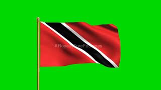 Trinidad and Tobago National Flag | World Countries Flag Series | Green Screen Royalty Free Footages