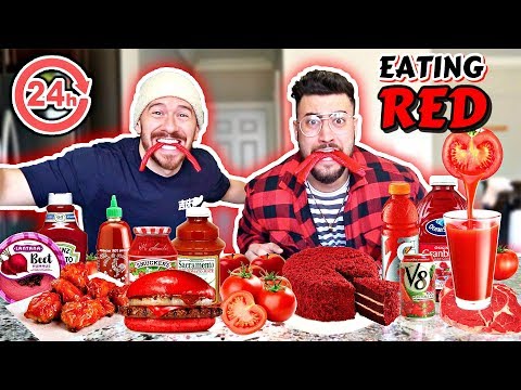 I ONLY ATE RED FOOD FOR 24 HOURS (IMPOSSIBLE CHALLENGE) Video