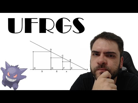 UFRGS/2022 Na figura abaixo, há três quadrados de lados 9, 6 e x justapostos; os vértices A, B, C e