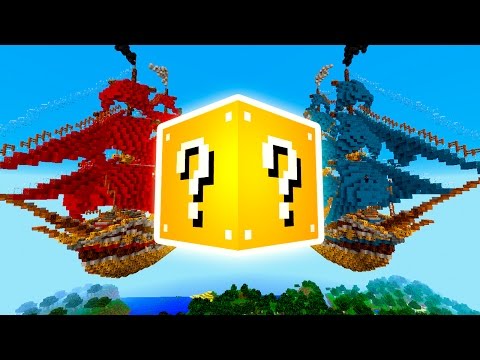 Minecraft "RED VS BLUE SKY SHIP BATTLE!" Lucky Block PVP w/ The Pack!