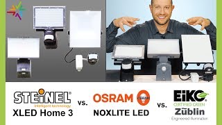 LED Außenstrahler Test und Vergleich: STEINEL XLED home 3 vs. OSRAM Noxlite vs. EIKO Floodlight