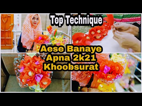 Top Technique To Make Chocolate Bouquet 💐 Happy New Year 2k21  ❤️ Muatter Mohsin
