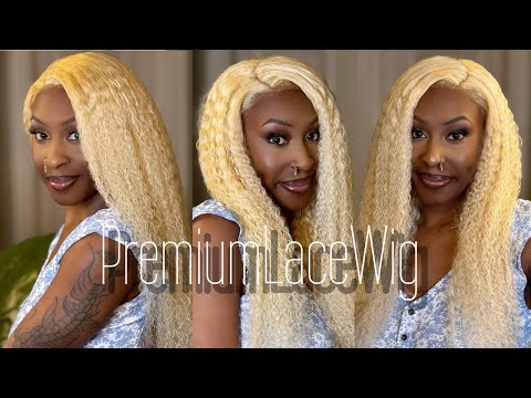 24inch Blonde 613 Afro Kinky Curly 13x6 Lace Front Human Hair Wigs 180 Density 