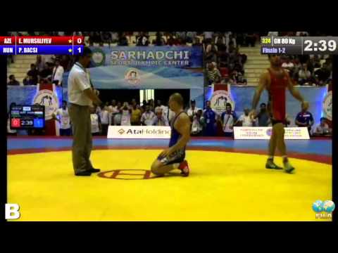 Finale 1-2 Greco-Roman 80 Kg (AZE) Elvin MURSALIYEV vs (HUN) Peter BACSI