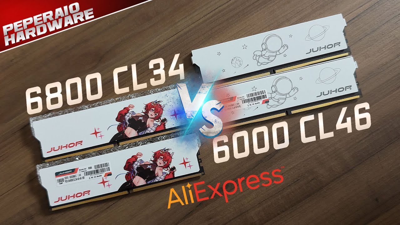Juhor DDR5 do AliExpress: 6000 Mhz CL46 vs 6800 Mhz CL34, qual vale a pena?