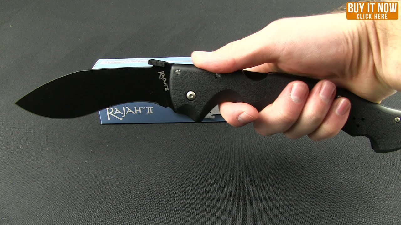 Cold Steel Rajah II Lockback Kukri Knife (6" Black) 62KGB