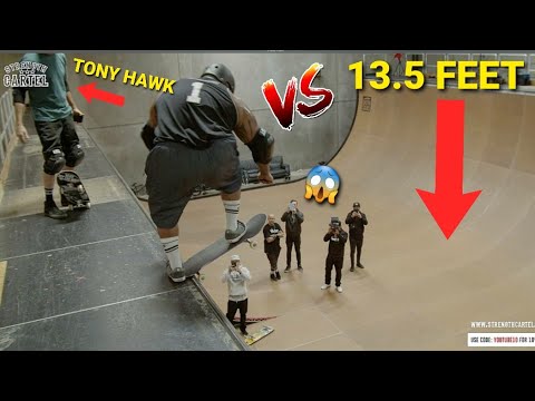 TONY HAWK'S 13.5 FOOT VERT vs BIG BOY (335 POUNDS)