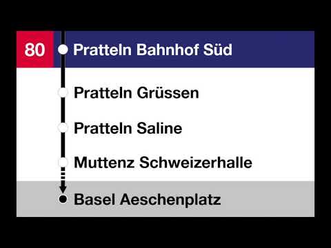 AAGL Ansagen - 80 Liestal – Füllinsdorf – Pratteln – Muttenz – Birsfelden – Basel, Aeschenplatz