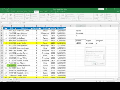 Excel: FILTROS, Valores, colores, clic derecho, mayor menor *, avanzado, tabla, segmentación.