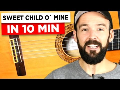 Guns N' Roses - Sweet Child O' Mine - GITARRE LERNEN in 10 min