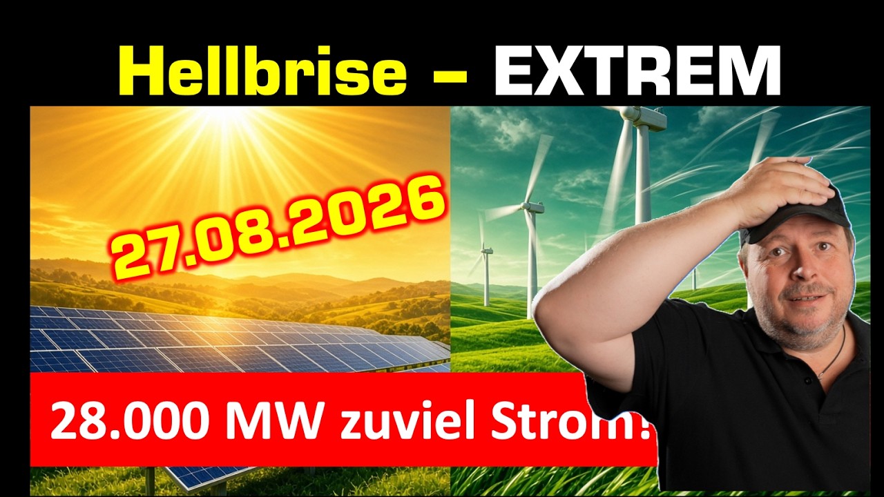 Hellbrise EXTREM  heute - 28 000 MW zuviel Strom im Netz!